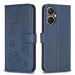 For vivo Y27 4G Four-leaf Embossed Leather Phone Case(Blue)