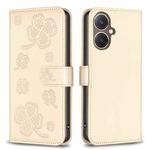 For vivo Y27 4G Four-leaf Embossed Leather Phone Case(Gold)