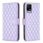 For TCL 405 Diamond Lattice Wallet Flip Leather Phone Case(Purple)