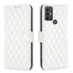 For TCL 305 / 306 / 30 SE Diamond Lattice Wallet Flip Leather Phone Case(White)