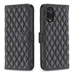 For TCL 40 NxtPaper Diamond Lattice Wallet Flip Leather Phone Case(Black)