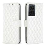 For TCL 50 SE Diamond Lattice Wallet Flip Leather Phone Case(White)