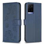 For Motorola Moto G13 4G / G23 4G / G53 5G Four-leaf Embossed Leather Phone Case(Blue)