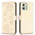 For Motorola Moto G54 5G EU Edition Four-leaf Embossed Leather Phone Case(Gold)