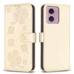 For Motorola Moto G34 5G Four-leaf Embossed Leather Phone Case(Gold)