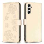 For Samsung Galaxy A05s Four-leaf Embossed Leather Phone Case(Gold)