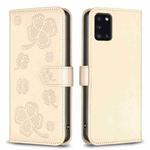 For Samsung Galaxy A31 Four-leaf Embossed Leather Phone Case(Gold)