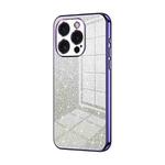 For iPhone 15 Pro Gradient Glitter Powder Electroplated Phone Case(Purple)