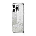 For iPhone 15 Pro Gradient Glitter Powder Electroplated Phone Case(Silver)