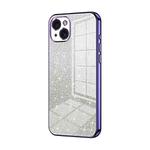 For iPhone 15 Plus Gradient Glitter Powder Electroplated Phone Case(Purple)