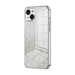 For iPhone 15 Plus Gradient Glitter Powder Electroplated Phone Case(Silver)