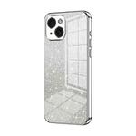 For iPhone 15 Gradient Glitter Powder Electroplated Phone Case(Silver)