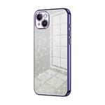 For iPhone 14 Plus Gradient Glitter Powder Electroplated Phone Case(Purple)