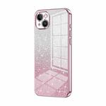 For iPhone 14 Plus Gradient Glitter Powder Electroplated Phone Case(Pink)