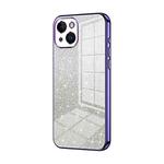 For iPhone 14 Gradient Glitter Powder Electroplated Phone Case(Purple)