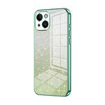 For iPhone 14 Gradient Glitter Powder Electroplated Phone Case(Green)