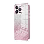For iPhone 14 Pro Max Gradient Glitter Powder Electroplated Phone Case(Pink)
