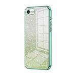 For iPhone SE 2022 / 2020 / 8 / 7 Gradient Glitter Powder Electroplated Phone Case(Green)