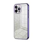 For iPhone 13 Pro Max Gradient Glitter Powder Electroplated Phone Case(Purple)