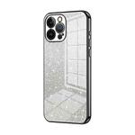 For iPhone 13 Pro Max Gradient Glitter Powder Electroplated Phone Case(Black)