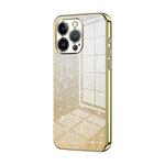 For iPhone 13 Pro Gradient Glitter Powder Electroplated Phone Case(Gold)