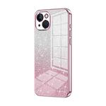 For iPhone 13 Gradient Glitter Powder Electroplated Phone Case(Pink)