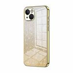 For iPhone 13 Gradient Glitter Powder Electroplated Phone Case(Gold)
