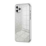 For iPhone 11 Pro Max Gradient Glitter Powder Electroplated Phone Case(Silver)