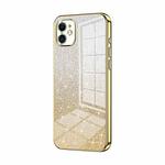 For iPhone 11 Gradient Glitter Powder Electroplated Phone Case(Gold)