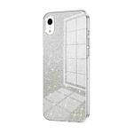 For iPhone XR Gradient Glitter Powder Electroplated Phone Case(Transparent)