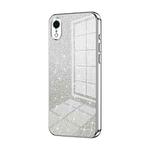 For iPhone XR Gradient Glitter Powder Electroplated Phone Case(Silver)