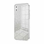 For iPhone XS Max Gradient Glitter Powder Electroplated Phone Case(Transparent)