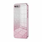 For iPhone 8 Plus / 7 Plus Gradient Glitter Powder Electroplated Phone Case(Pink)