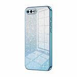 For iPhone 8 Plus / 7 Plus Gradient Glitter Powder Electroplated Phone Case(Blue)