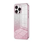 For iPhone 16 Pro Max Gradient Glitter Powder Electroplated Phone Case(Pink)