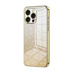 For iPhone 16 Pro Max Gradient Glitter Powder Electroplated Phone Case(Gold)