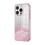 For iPhone 16 Pro Gradient Glitter Powder Electroplated Phone Case(Pink)