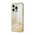 For iPhone 16 Pro Gradient Glitter Powder Electroplated Phone Case(Gold)