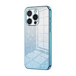 For iPhone 16 Pro Gradient Glitter Powder Electroplated Phone Case(Blue)