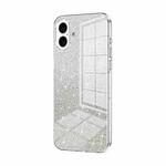 For iPhone 16 Plus Gradient Glitter Powder Electroplated Phone Case(Transparent)