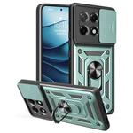 For Tecno Camon 30S Sliding Camera Cover Design TPU+PC Phone Case(Green)