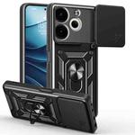 For Tecno Pova 6 Neo 4G Sliding Camera Cover Design TPU+PC Phone Case(Black)