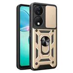 For Honor X7b Sliding Camera Cover Design TPU+PC Phone Case(Gold)