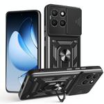 For Honor X8c 4G Sliding Camera Cover Design TPU+PC Phone Case(Black)