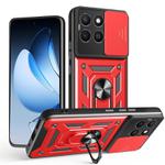 For Honor X8c 4G Sliding Camera Cover Design TPU+PC Phone Case(Red)