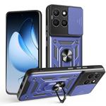 For Honor X8c 4G Sliding Camera Cover Design TPU+PC Phone Case(Blue)