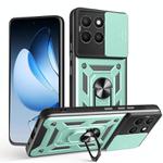 For Honor X8c 4G Sliding Camera Cover Design TPU+PC Phone Case(Green)