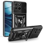 For Honor X5b Plus Sliding Camera Cover Design TPU+PC Phone Case(Black)