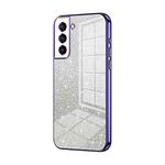For Samsung Galaxy S21 5G Gradient Glitter Powder Electroplated Phone Case(Purple)