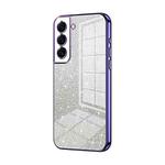 For Samsung Galaxy S22+ 5G Gradient Glitter Powder Electroplated Phone Case(Purple)